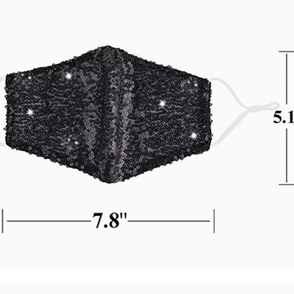 ⬇ Sequin Bling Glitter Adjustable Face Cover Mask - Picture 2 of 3
